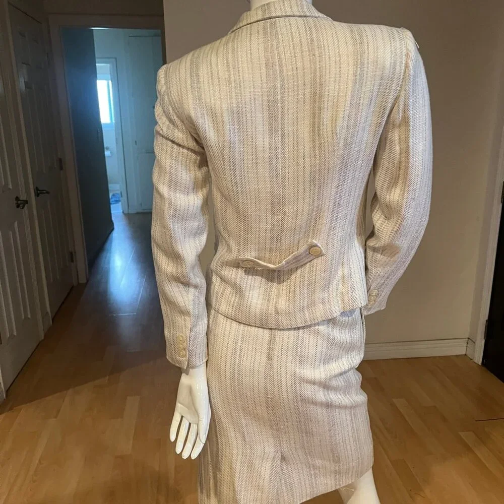 VINTAGE 80'S CHRISTIAN DIOR BLAZER SKIRT SET SIZE 6 P / SMALL
